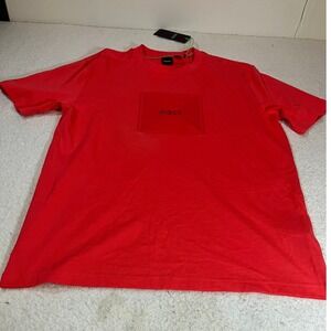 Hugo Boss Kids Red Embossed Logo Short Sleeve T-Shirt Size L NWT